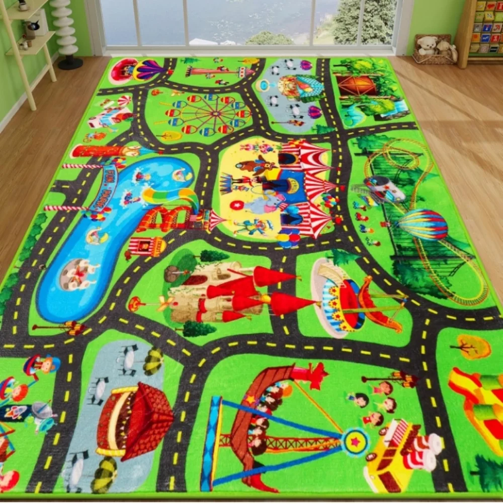 Colorful Children's Play Mat with Fun Design 59 × 78.7 In (approx. 5x7) NWT - Picture 2 of 9